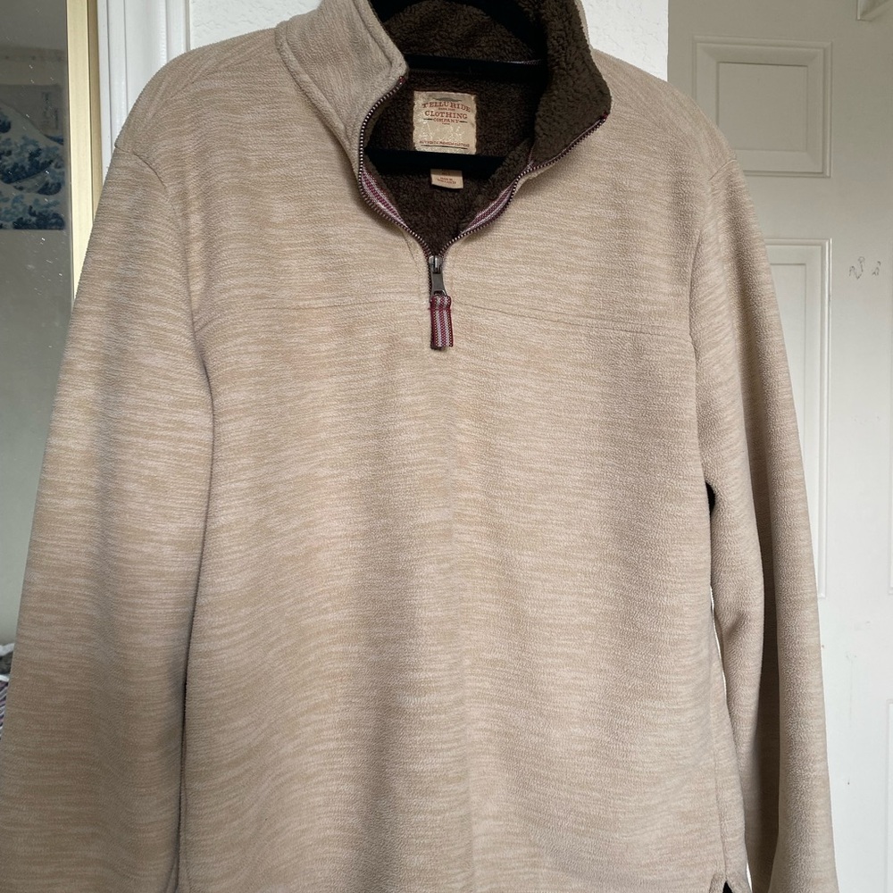 Men's Beige Quarter-Zip Sweater